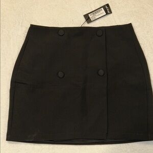 NWT NastyGal Black Double-Button Mini Skirt